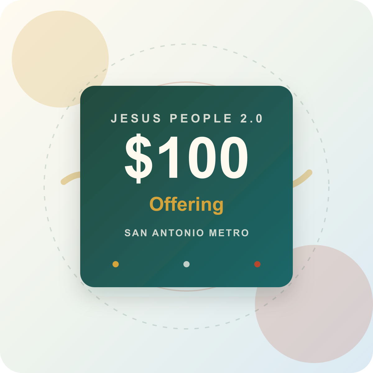 $100 one-time offering for Jesus People 2.0