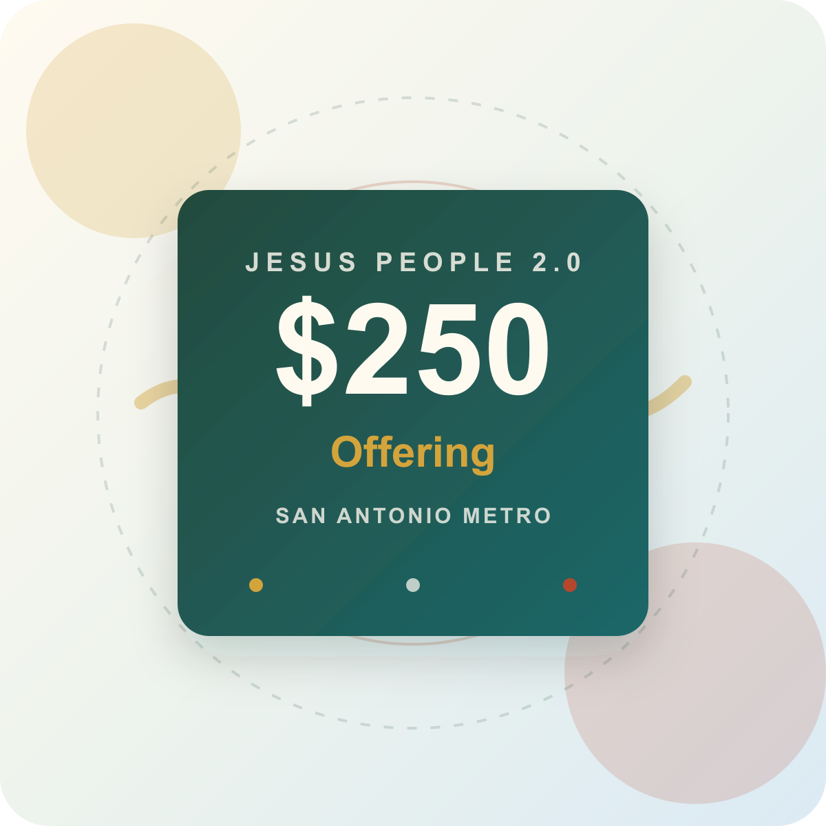 $250 one-time offering for Jesus People 2.0
